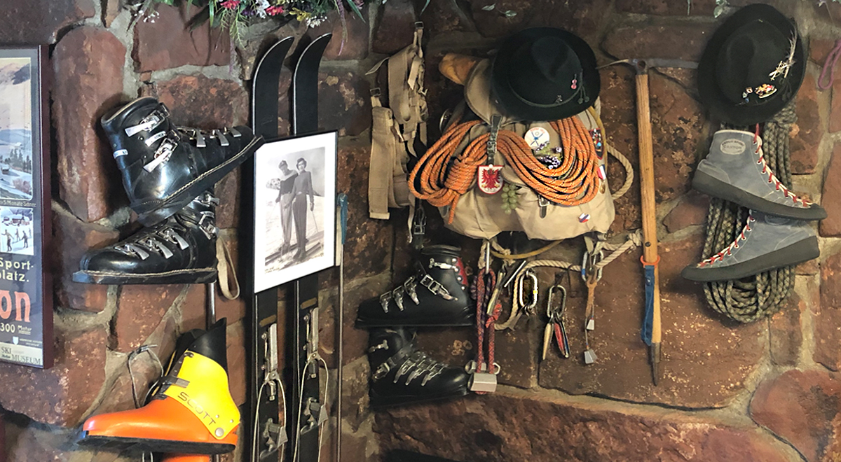 Living museum of historical ski and mountaineering gear