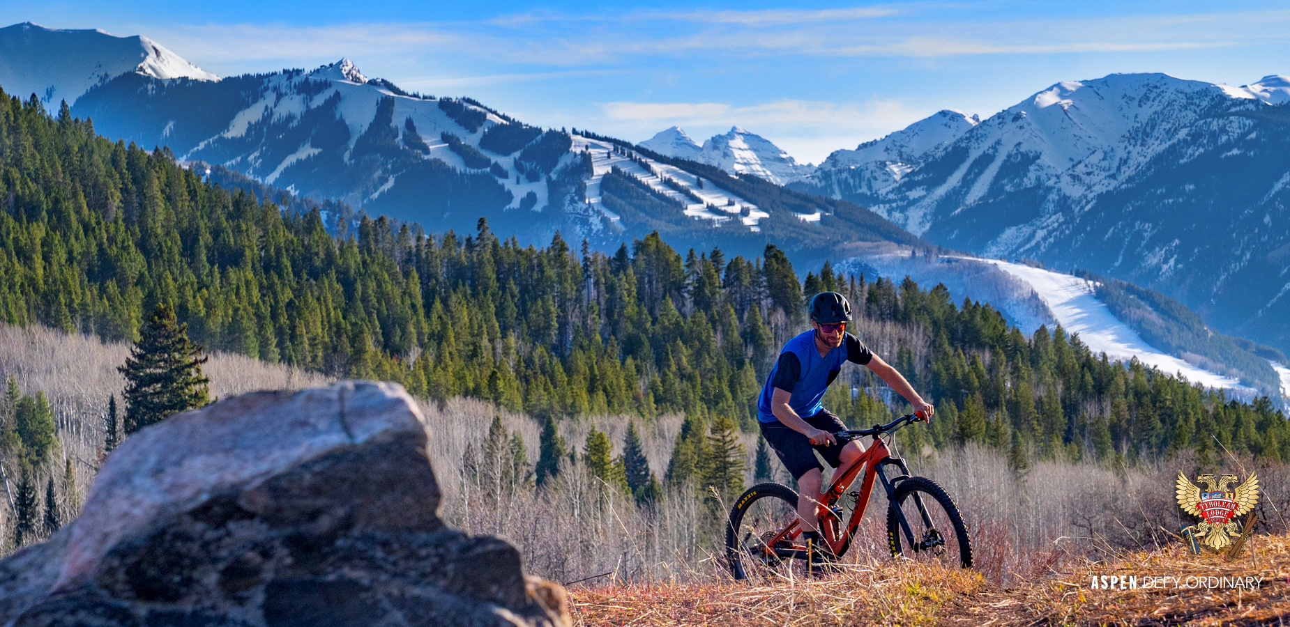 Miles of mountain bike trails overlook the Elks Mountains