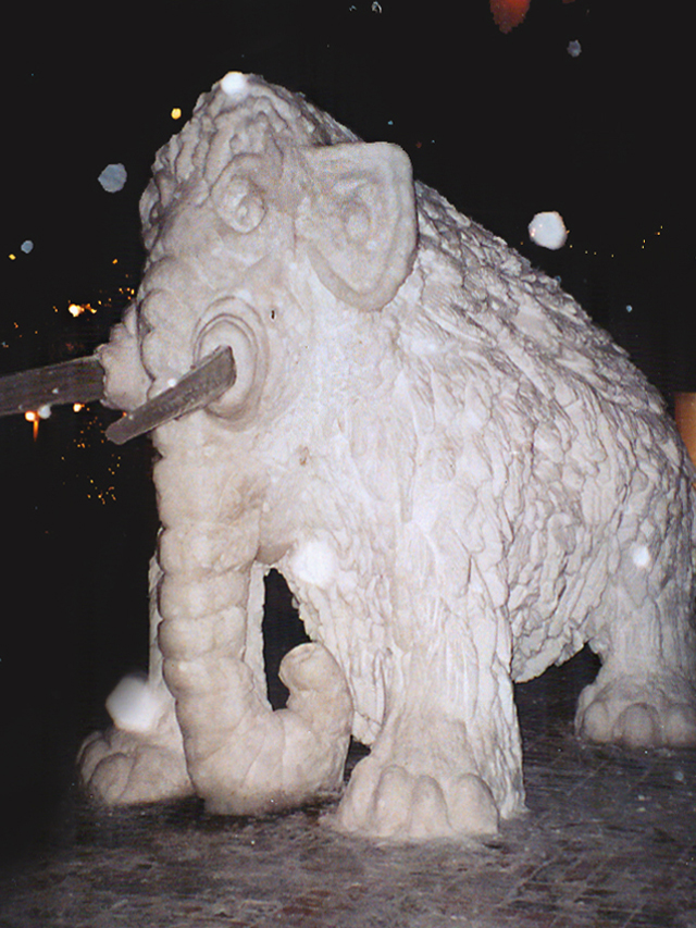 Winterfest snow sculptures stand through winter