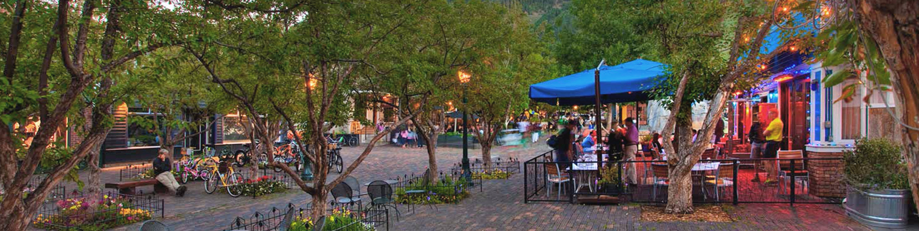 Aspen’s Pedestrian Mall is covered by historic brick pavers from the 1900s and the bountiful colors of spring flowers everywhere your feet and eyes wander
