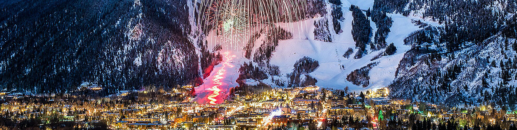 Fireworks are just one of the spectacles celebrating winter on Ajax Mountain in Aspen